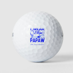 I Wear Blue For My Papaw Colon Cancer Awareness Golf Balls