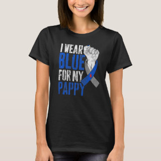 I Wear Blue For My Pappy Diabetes Awareness Ribbon T-Shirt
