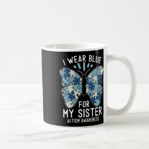 I Wear Blue For My Sister Autism Awareness Brother Coffee Mug