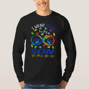 I Wear Blue For My Son Autism Awareness Butterfly T-Shirt