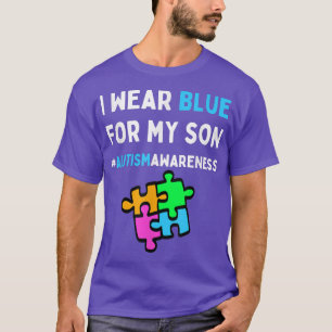 I Wear Blue For My Son Autism Awareness Day Puzzle T-Shirt