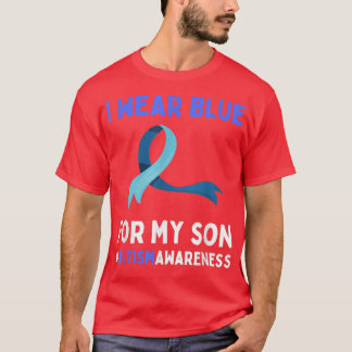 I Wear Blue For My Son Autism Awareness Day Puzzle T-Shirt