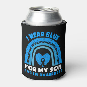 I Wear Blue For My Son Autism Awareness Gifts For  Can Cooler