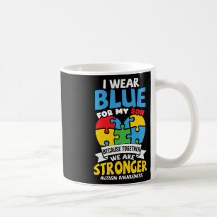 I Wear Blue For My Son Autism Awareness Mum Dad 1 Coffee Mug