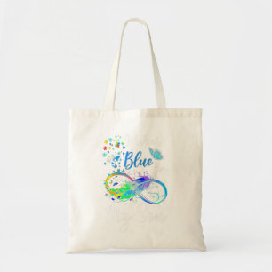 I Wear Blue for My Son Autism Awareness Mum Dad Ki Tote Bag
