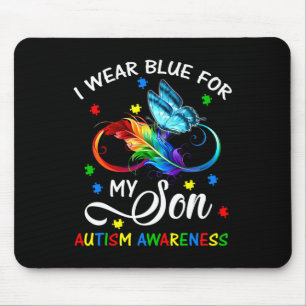 I Wear Blue For My Son Autism Awareness Mum Dad Mouse Mat
