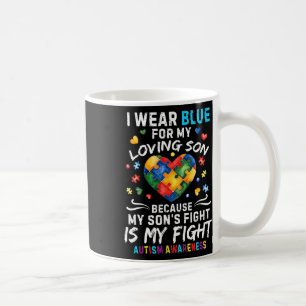 I Wear Blue For My Son Autism Awareness Puzzle Pie Coffee Mug
