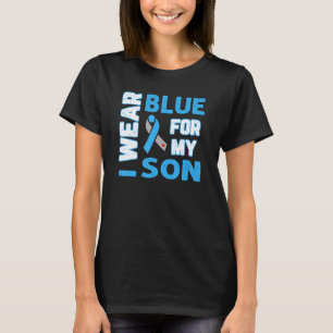 I Wear Blue for My Son Diabetes Awareness T1D T2D T-Shirt