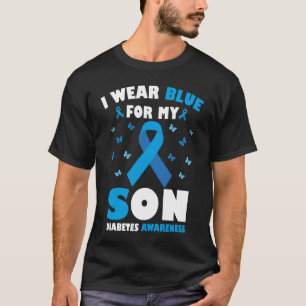 I Wear Blue For My Son Diabetes Awareness T1D T-Shirt