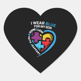 I wear blue for my son heart sticker