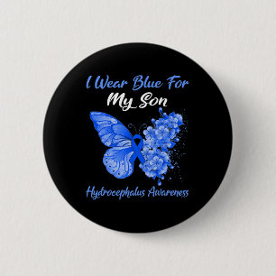 I Wear Blue For My Son Hydrocephalus Awareness  6 Cm Round Badge