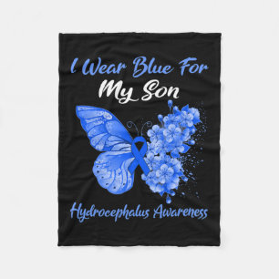 I Wear Blue For My Son Hydrocephalus Awareness Fleece Blanket