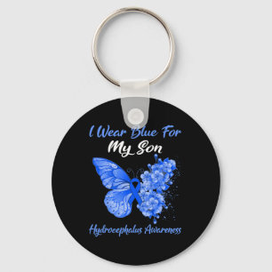 I Wear Blue For My Son Hydrocephalus Awareness Key Ring
