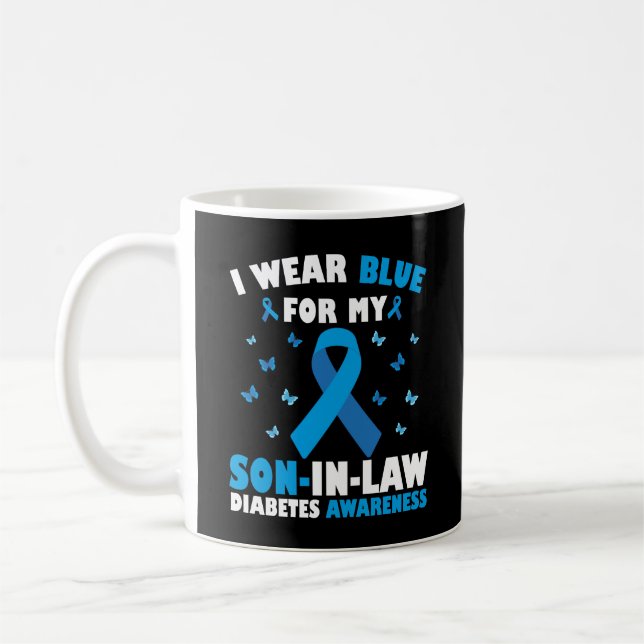 I Wear Blue For My Son-In-Law Diabetes Awareness Coffee Mug (Left)