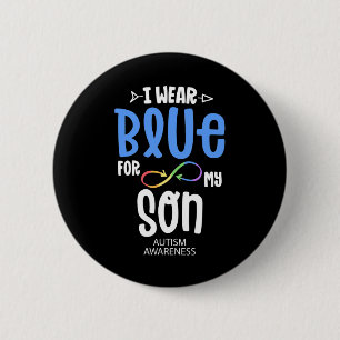 I Wear Blue For My Son Mum Autism Awareness Accept 6 Cm Round Badge