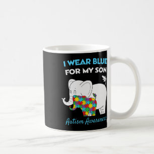I Wear Blue For My Son Proud Autism Awareness Mum Coffee Mug