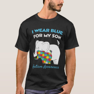 I Wear Blue For My Son Proud Autism Awareness Mum T-Shirt