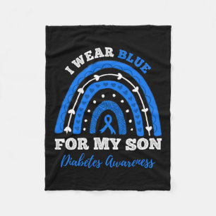 I Wear Blue For My Son T1d Type 1 Diabetes Awarene Fleece Blanket