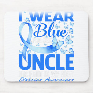 I Wear Blue For My Uncle Diabetes Awareness Mouse Mat