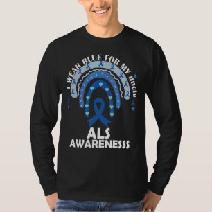 I Wear Blue For My Uncle Support Als Awareness Rib T-Shirt