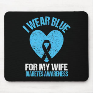 I Wear Blue For My Wife T1d Diabetes Awareness Men Mouse Mat