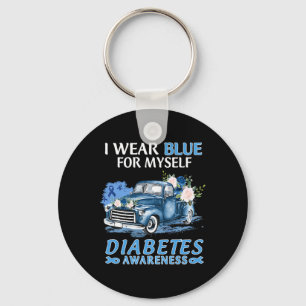 I Wear Blue For Myself Diabetes Awareness Truck Key Ring