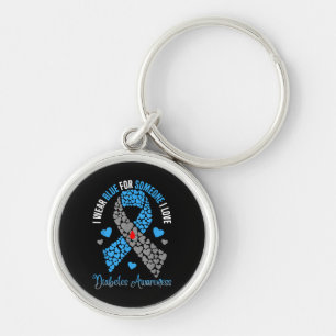 I Wear Blue For Someone I Love Type 1 Diabetes Awa Key Ring