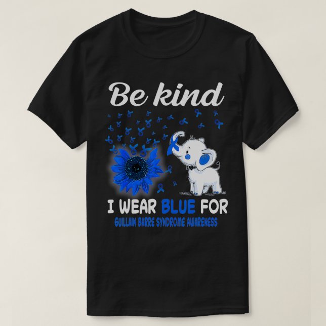 I Wear Blue Guillain Barre Syndrome Awareness  T-Shirt (Design Front)