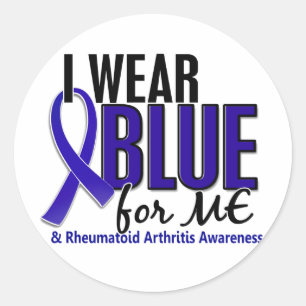 I Wear Blue Me Rheumatoid Arthritis RA Classic Round Sticker