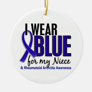I Wear Blue Niece Rheumatoid Arthritis RA Ceramic Tree Decoration
