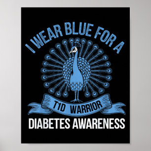 I Wear Blue Pea Diabetes Awareness Poster