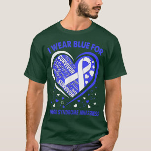 I Wear Blue Ribbon Heart Charge Syndrome Awareness T-Shirt