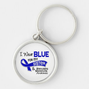 I Wear Blue Sister 42 Ankylosing Spondylitis Key Ring