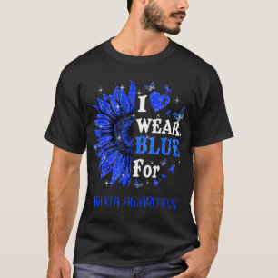 I wear Blue Twinkle Heart Sunflower Ataxia Awarene T-Shirt