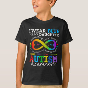 I Wear Blues For My Daughter Autism Awareness Mum T-Shirt