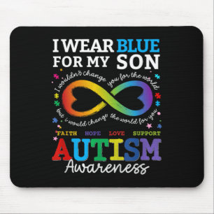 I Wear Blues For My Son Autism Awareness Mom Dad P Mouse Mat