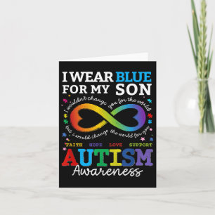 I Wear Blues For My Son Autism Awareness Mum Dad P Card