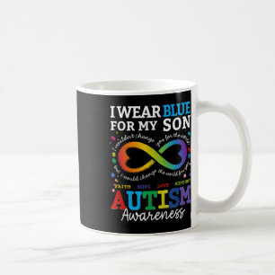 I Wear Blues For My Son Autism Awareness Mum Dad P Coffee Mug