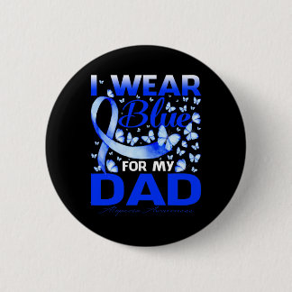 I Wear Bule For My Dad Alopecia Awareness  6 Cm Round Badge