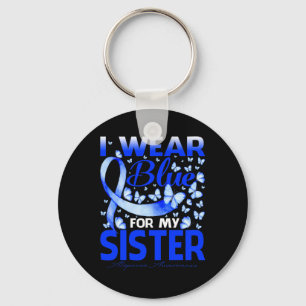 I Wear Bule For My Sister Alopecia Awareness  Key Ring