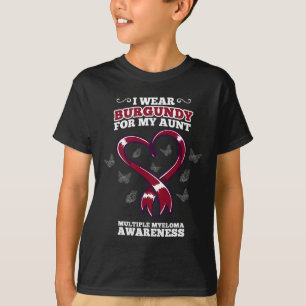 I Wear Burgundy Aunt Multiple Myeloma Awareness Bl T-Shirt