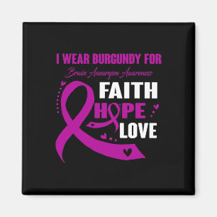 I Wear Burgundy For Brain Aneurysm Awareness Gifts Magnet