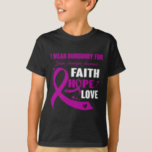 I Wear Burgundy For Brain Aneurysm Awareness Gifts T-Shirt