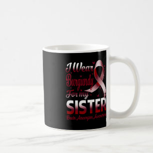 I Wear Burgundy For My Brain Aneurysm Meningitis A Coffee Mug