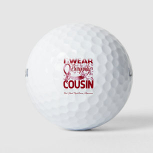I Wear Burgundy For My Cousin Oral Head Neck Golf Balls