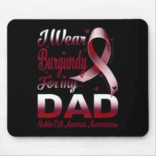 I Wear Burgundy For My Dad Sickle Cell Anaemia Awa Mouse Mat