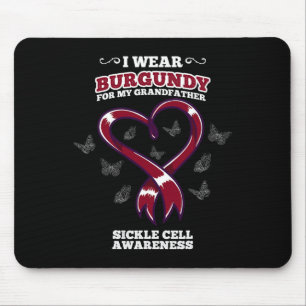 I Wear Burgundy For My Grandfather Sickle Cell Awa Mouse Mat