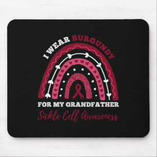 I Wear Burgundy For My Grandfather Sickle Cell Awa Mouse Mat