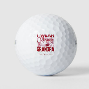 I Wear Burgundy For My Grandpa Multiple Myeloma Golf Balls