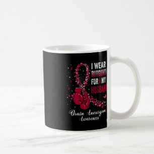 I Wear Burgundy For My Husband Brain Aneurysm Awar Coffee Mug